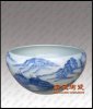 景德鎮唐龍陶瓷有限公司生產供應開業喬遷禮品、家居裝飾品-景德鎮陶瓷青花山水水洗大缸